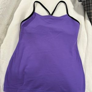 LULULEMON TOP PURPLE AND BLACK WITH INSIDE BRA
